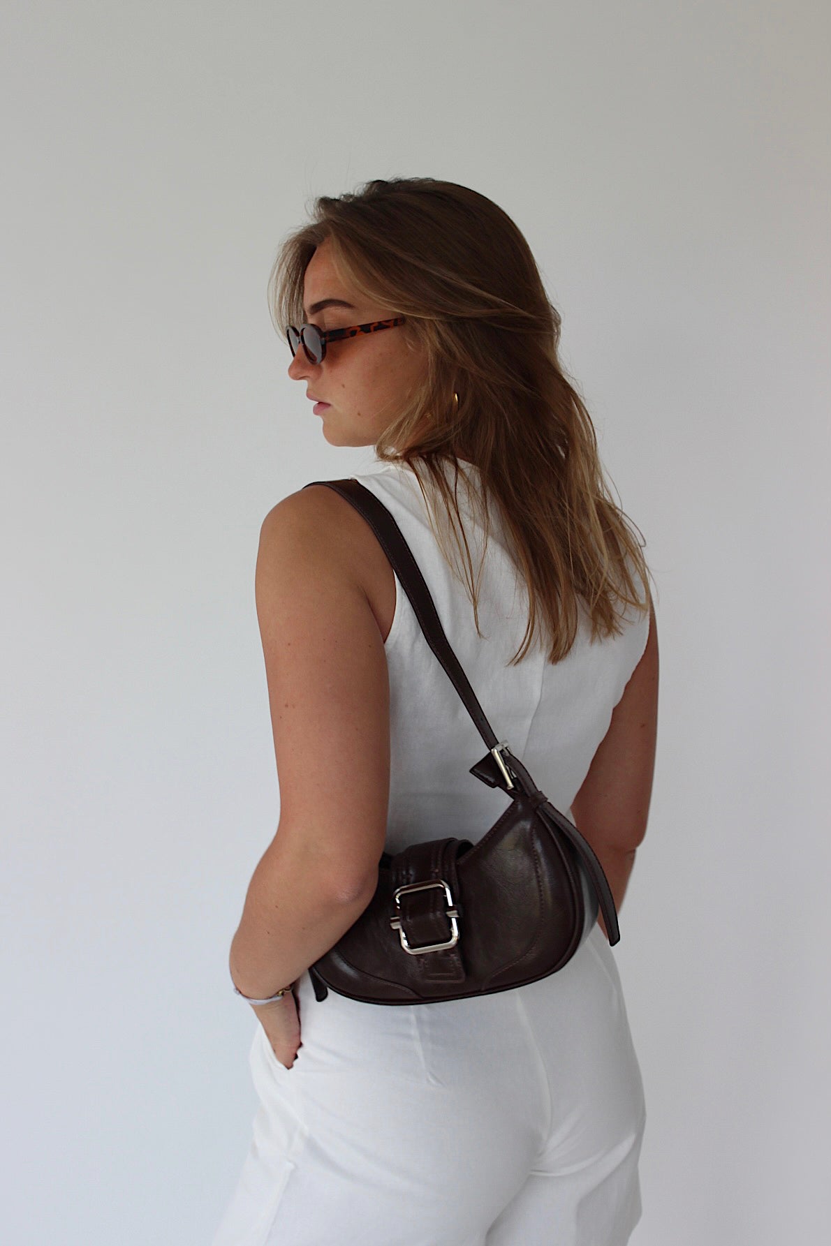 MAXIE – Brown Faux Leather Shoulder Bag – chouette club