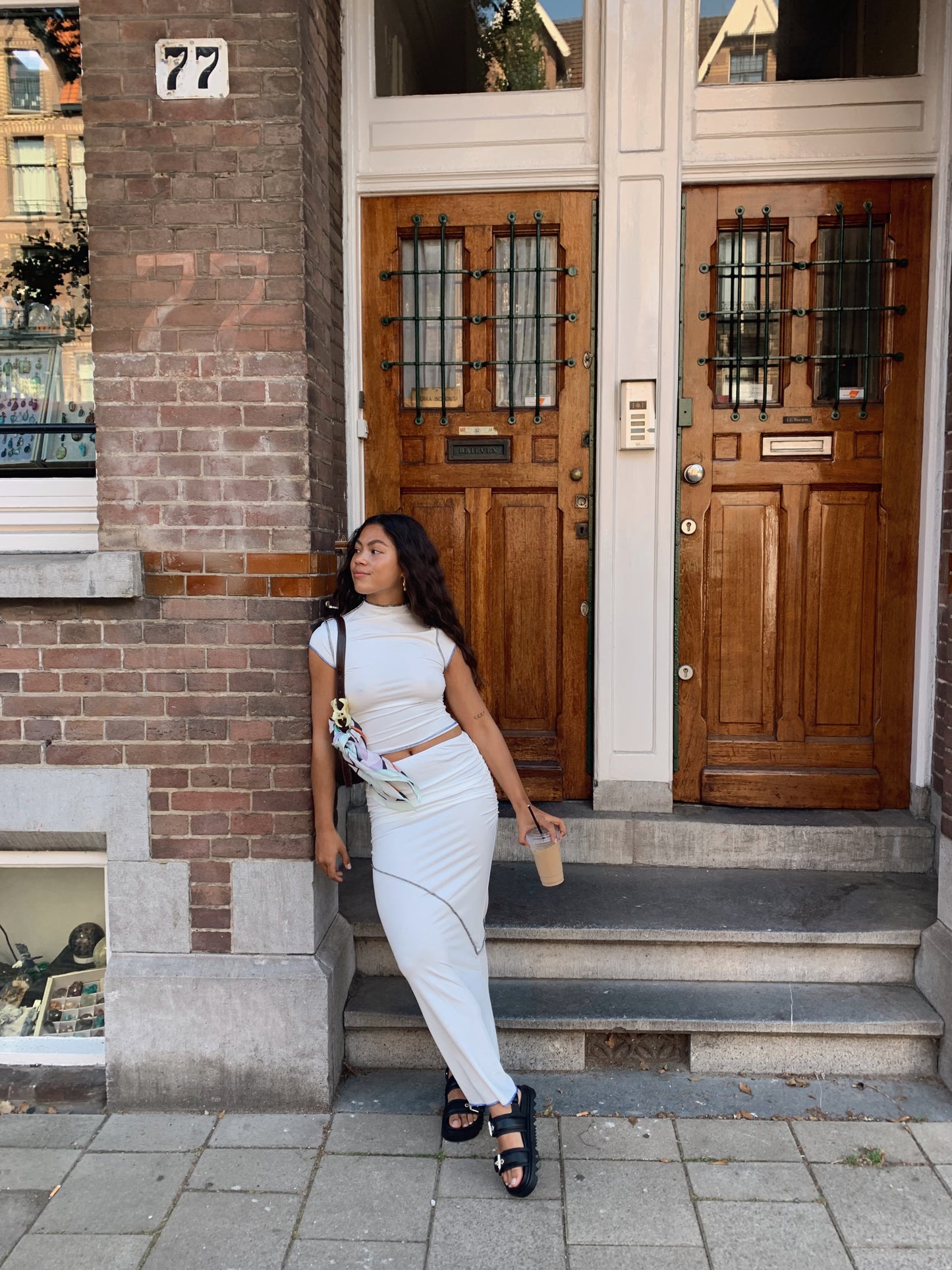 ZUZU - White Contrasted Stitch Top