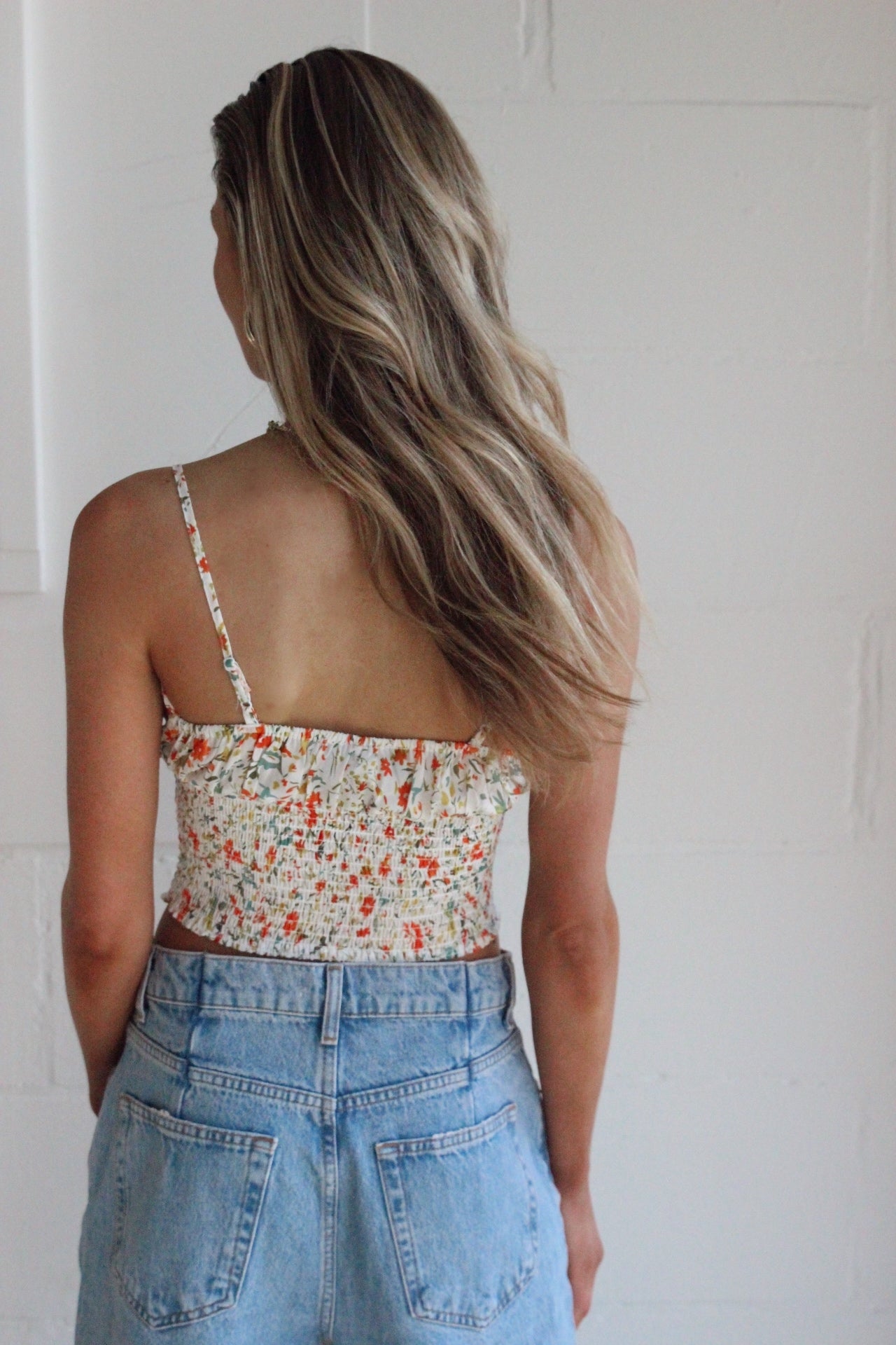 DANA – Floral Printed Tie Up Top