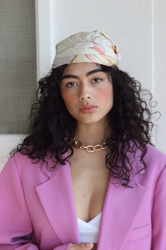 MIMI – Colour Block Silk Hair Scarf