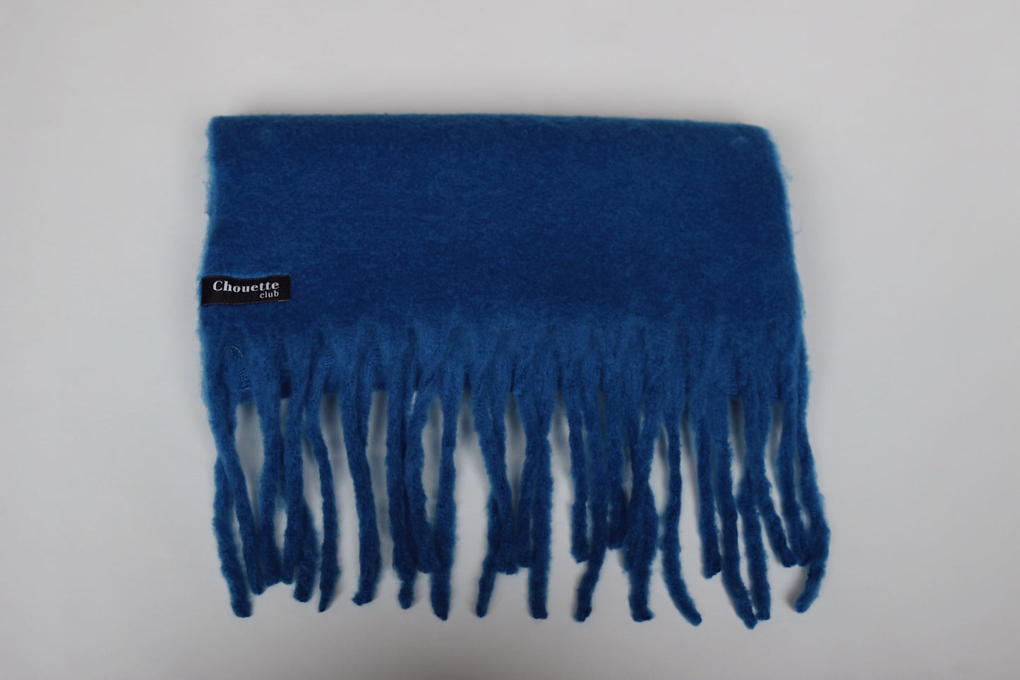 FRIDA – Blue Soft Braided Tassle Scarf