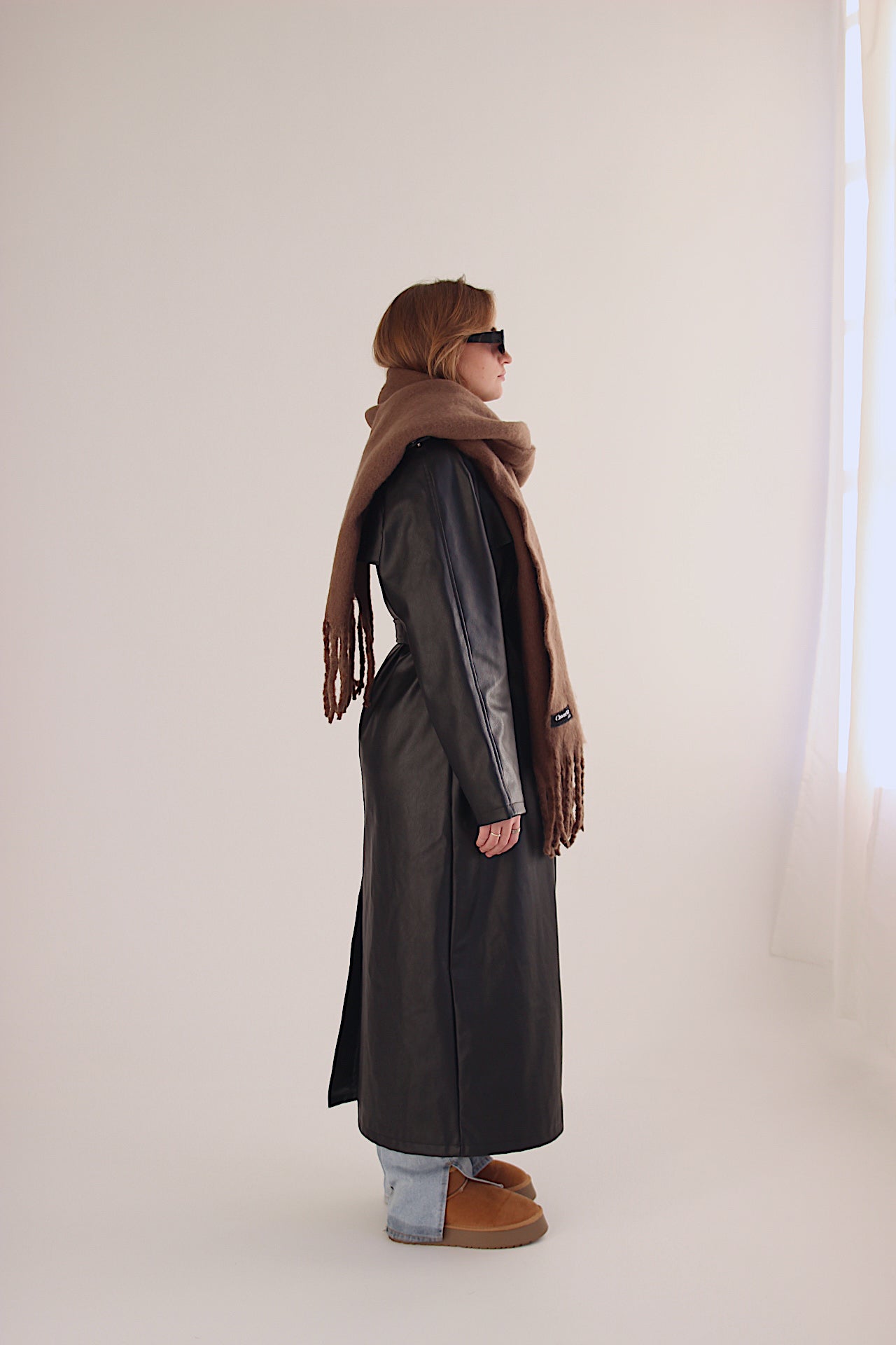 FRIDA – Brown Soft Braided Tassle Scarf