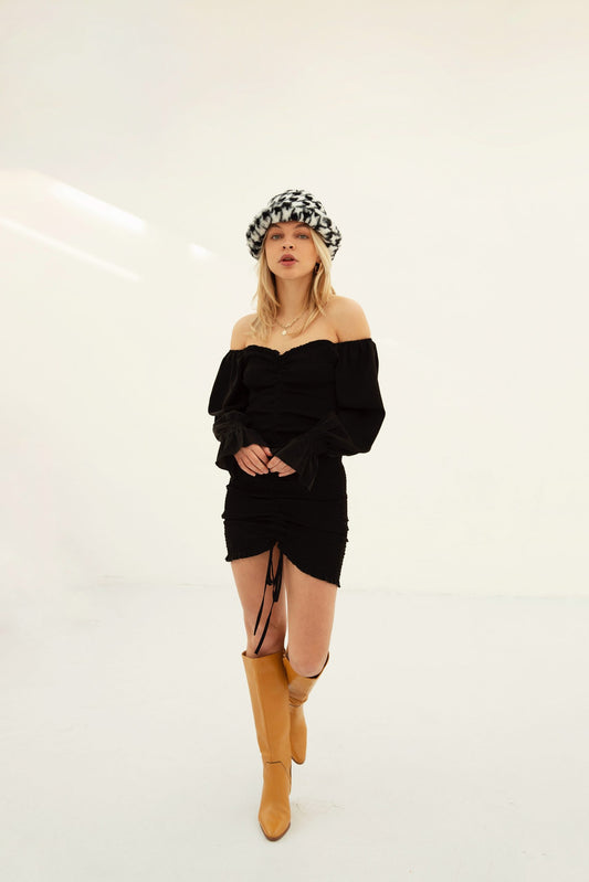 FLORE – Black Mesh Dress