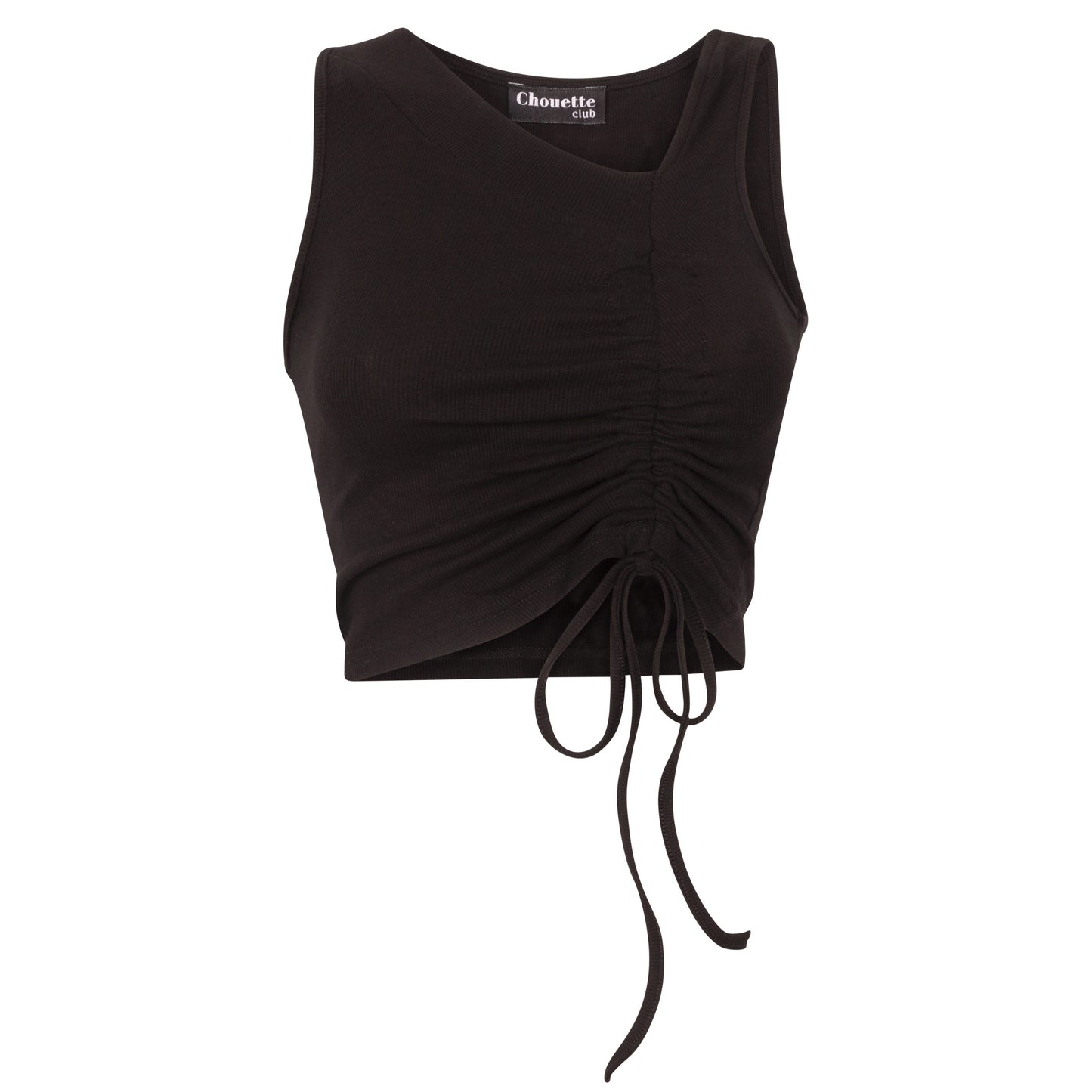 JACKI – Black Drawstring Cropped Top