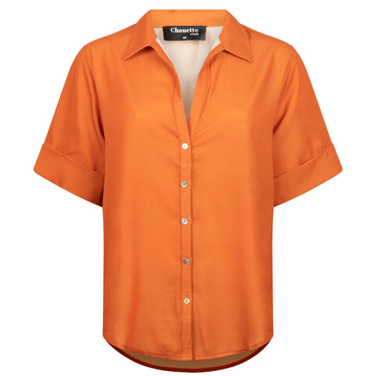 Rouille Orange Oversized Blouse