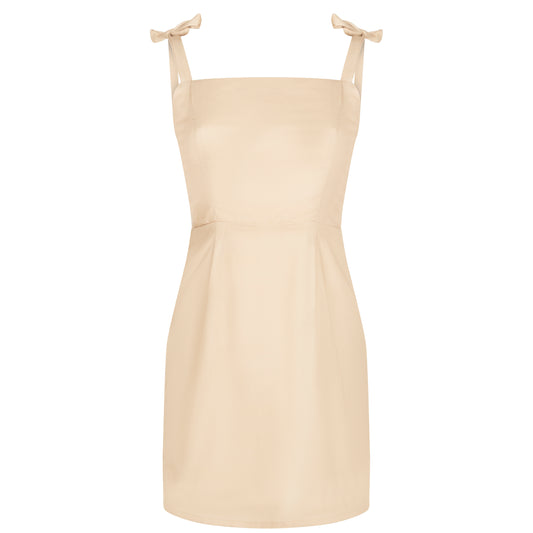 Tie Up Dress in Beige