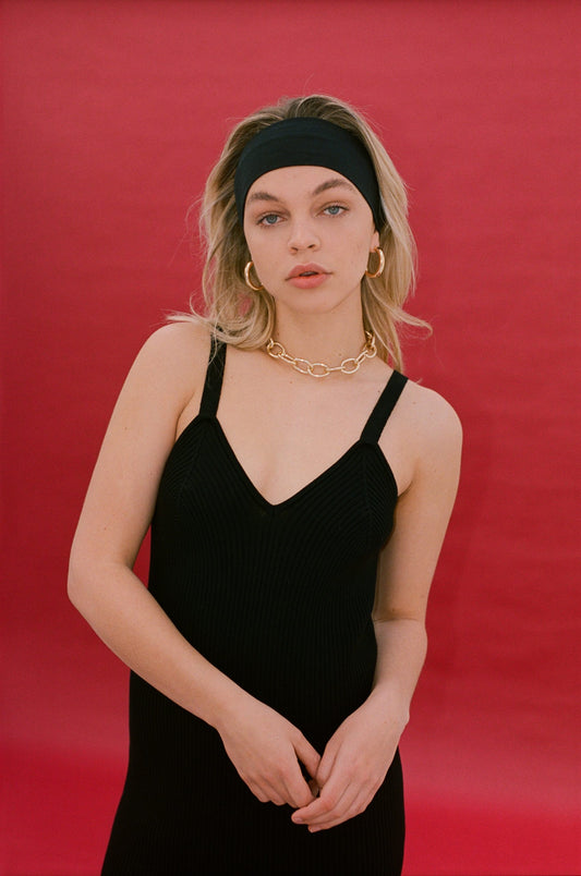 ELISE – Black Knitted Bodycon Dress