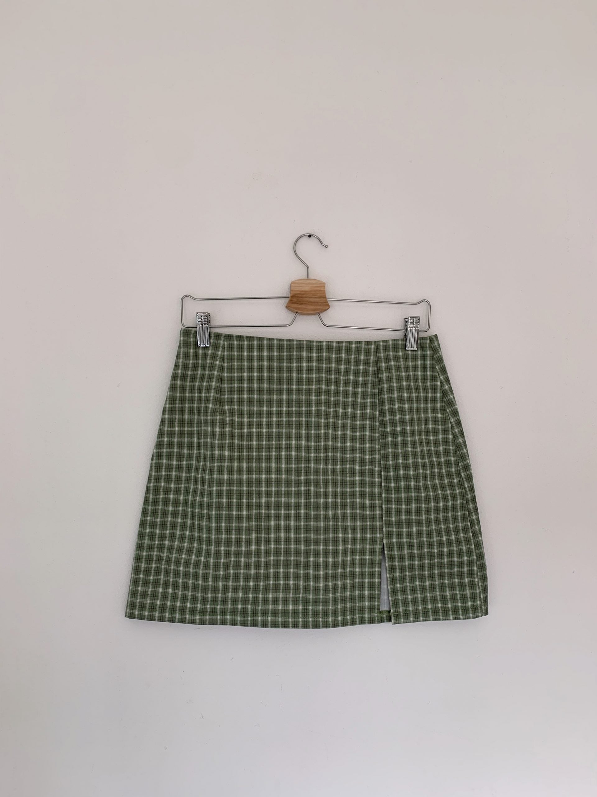 RIVE – Green Checked Mini Skirt