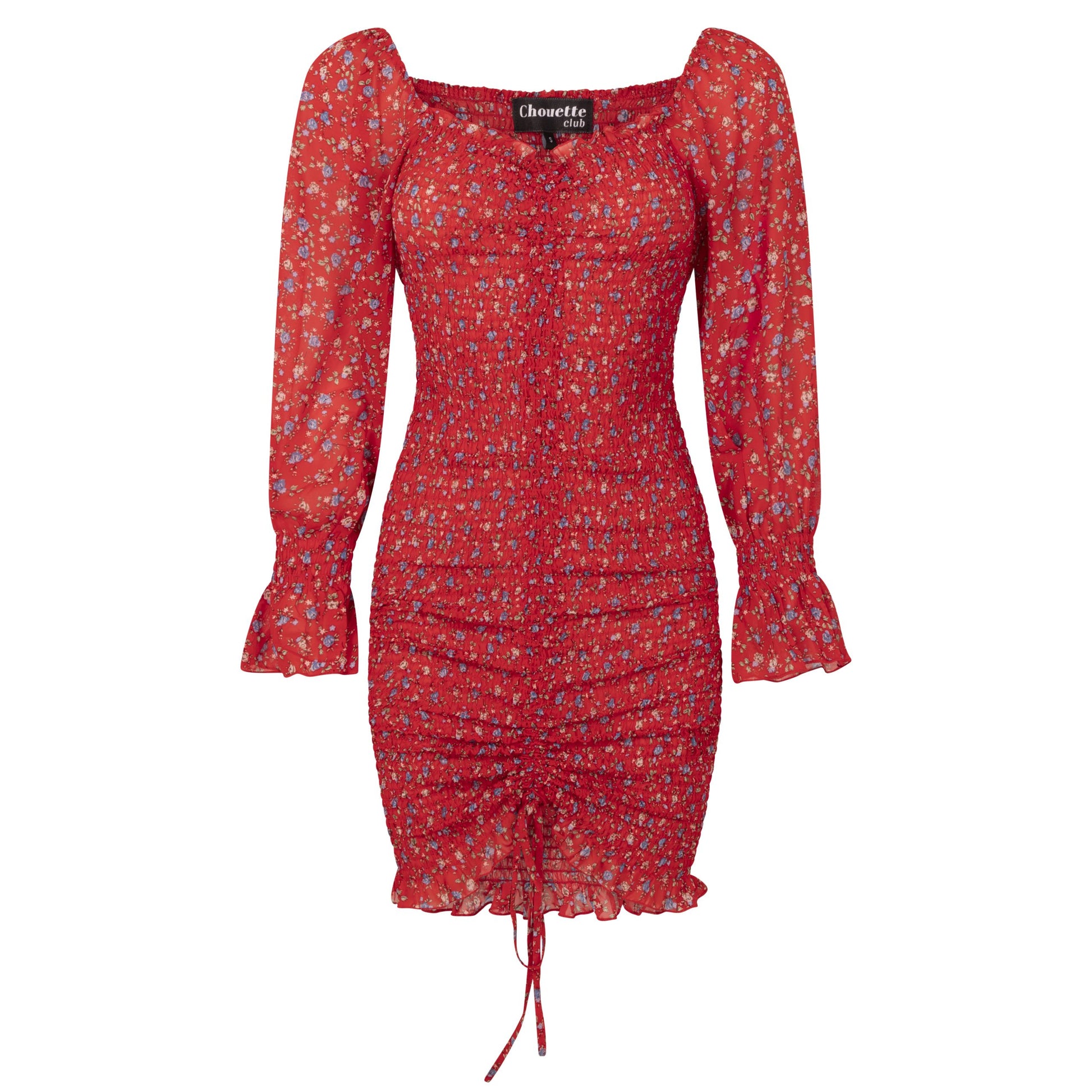 FLORE –  Red Printed Mesh Dress