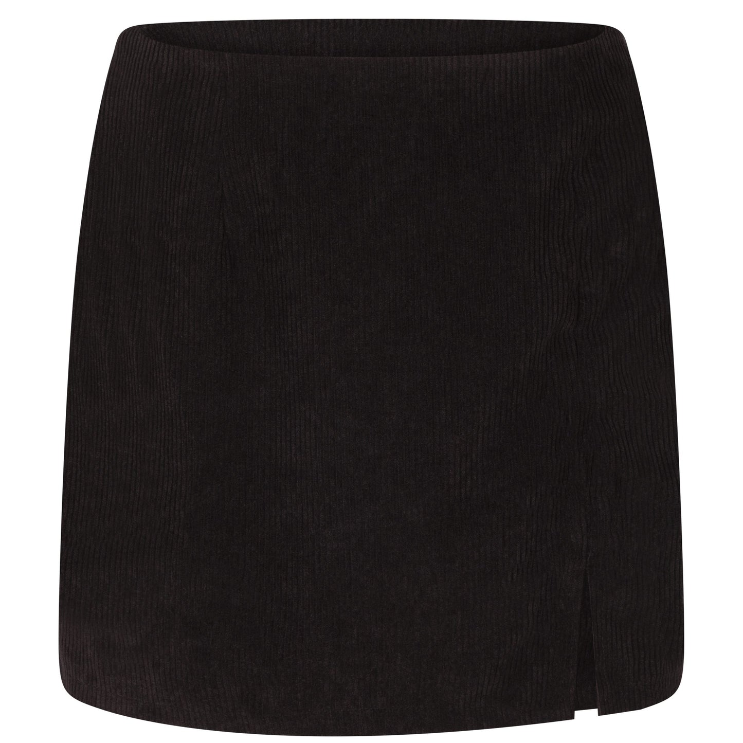 LUNE – Black Ribbed Side Split Skirt