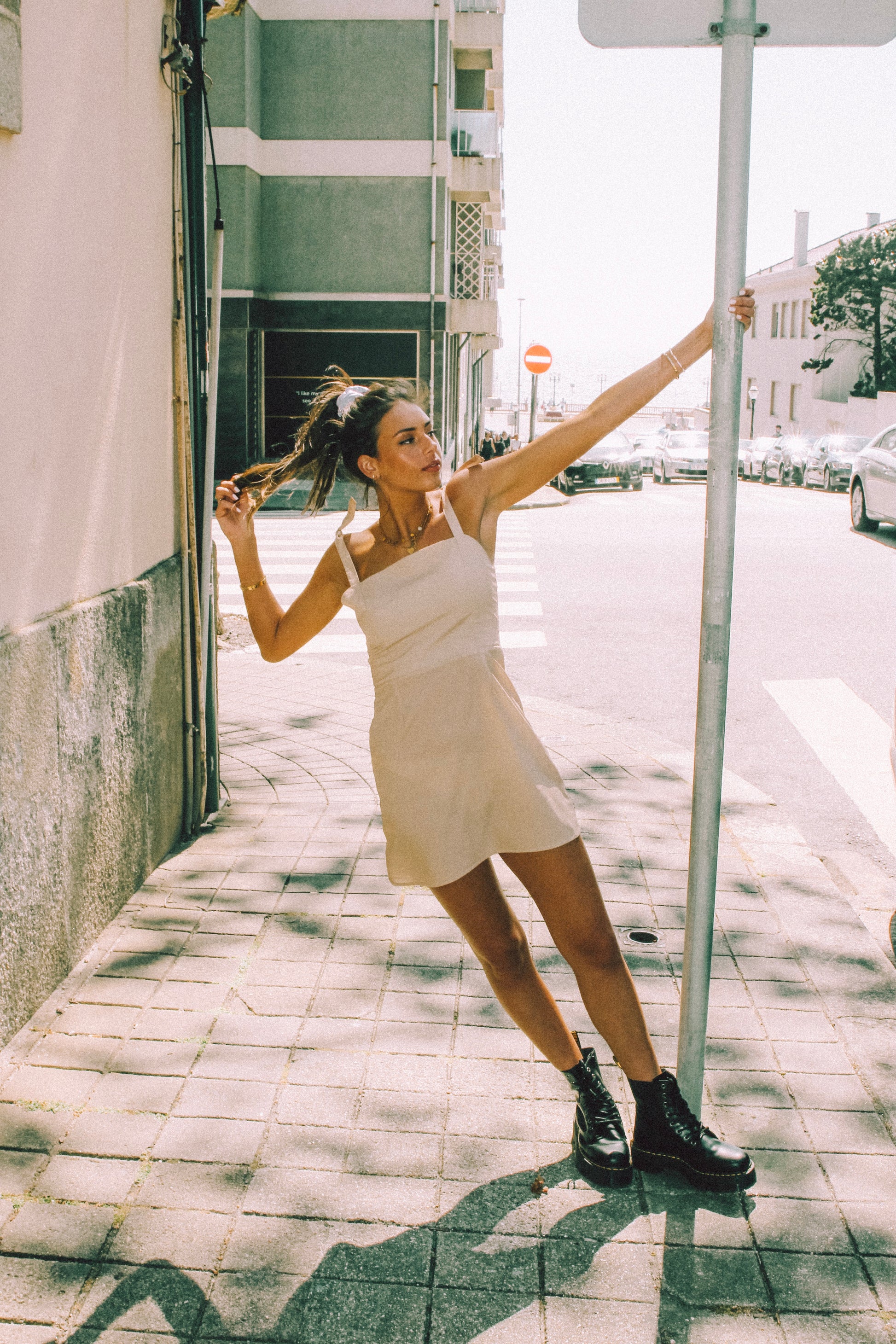 Beige Tie Up Dress Beige Tie Up Dress